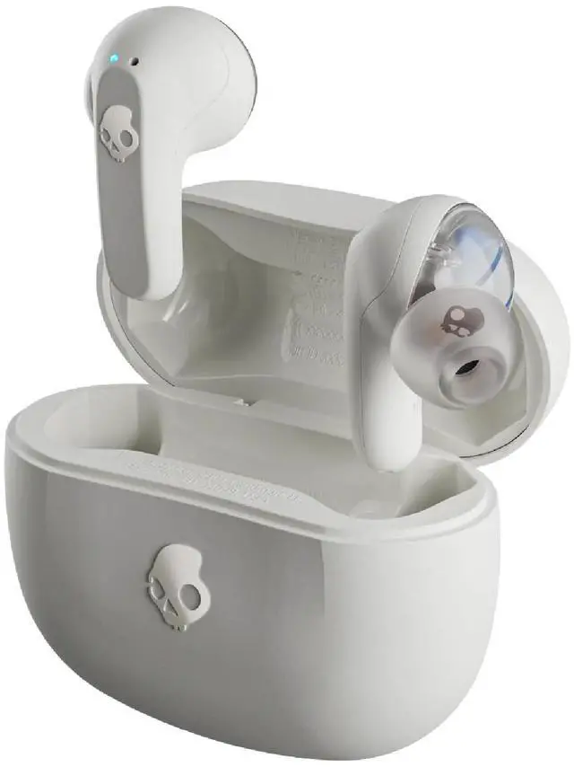 Main image of Skullcandy Rail Wireless Earbuds, Bluetooth Headphones, Noise Isolating Fit, Up to 42 Hours Battery, IP55 Sweat and Water Resistant, Microphone for iPhone Android - Bone