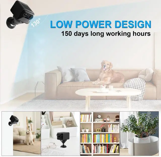 Alt view image 3 of 5 - BEEDMXU Home 2K Ultra HD Hidden Camera Wireless WiFi Camera, 150 Days Standby, Night Vision, Motion Detection, Cloud Storage for Baby Office Pet Indoor Security Camera