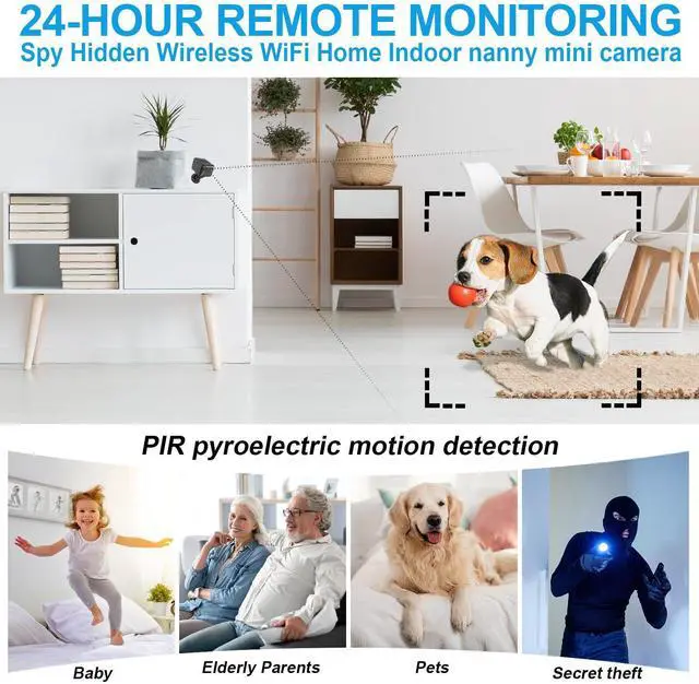 Alt view image 4 of 5 - BEEDMXU Home 2K Ultra HD Hidden Camera Wireless WiFi Camera, 150 Days Standby, Night Vision, Motion Detection, Cloud Storage for Baby Office Pet Indoor Security Camera
