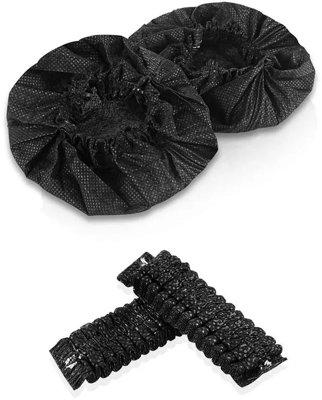 Alt view image 2 of 5 - Geekria 100 Pairs Individually Wrapped Disposable Headphone Covers, Compatible with Over-Ear and MRI Headsets, Stretchable Sanitary Ear Pads (M, Black)