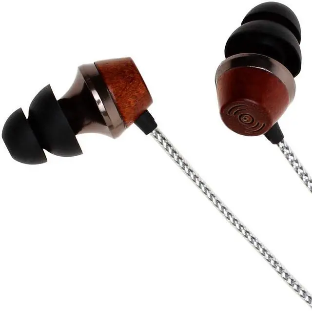 Main image of Symphonized ALN 2.0 Premium Genuine Wood in-Ear Noise-isolating Headphone, Earbud, Earphones with Innovative Shield Technology Cable and Mic (Silver)