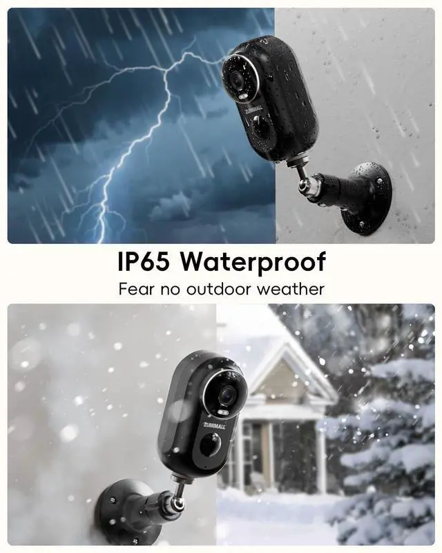 Alt view image 4 of 5 - ZUMIMALL Security Cameras Wireless Outdoor, 2 Packs, 2K Cameras for Home Security, Outdoor/Indoor Camera Battery Powered, 2.4G WiFi, Magnetic Mount,3MP Color Night Vision/Siren/PIR/AI/Cloud/Alexa