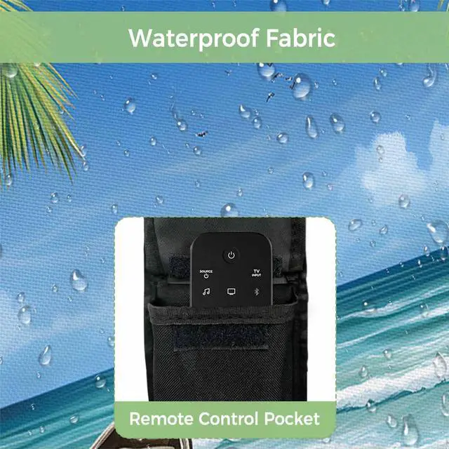 Alt view image 3 of 5 - Outdoor TV Cover - Summer Palm Tree Ocean Beach Boat Waterproof and Weatherproof 70"-75" LCD Movable Shield TV Display Screen Protector Outside Television Covers