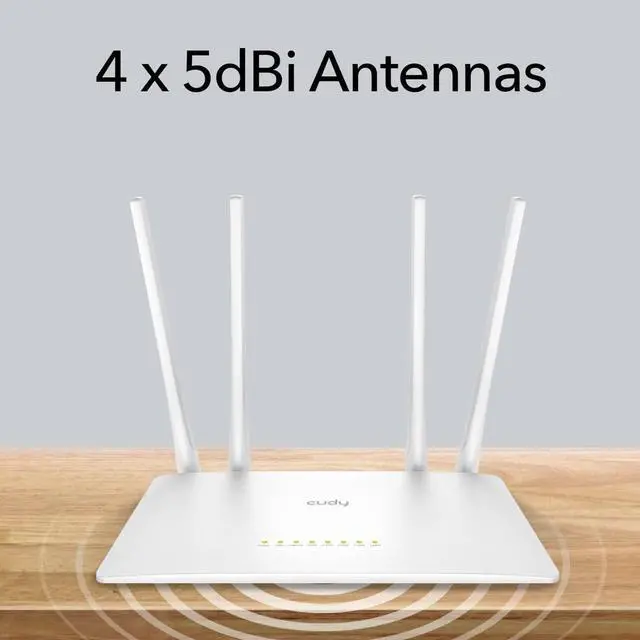 Alt view image 3 of 5 - Cudy AC1200 Smart WiFi Router Extender, Access Point, WISP, 5GHz Dual Band, 10/100Mbps LAN, 4x5dBi Antennas, VPN, Guest WiFi, AP Mode, WR1200