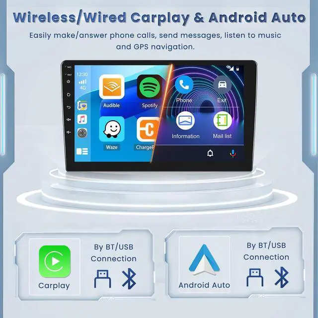 Alt view image 3 of 5 - Roinvou Car Radio for Toyota RAV4 2000 2001 2002 2003, [2G+64G] 9 Inch Android 13 Touch Screen with Wireless Carplay/Android Auto, Bluetooth, GPS, WiFi, SWC, HiFi + AHD Backup Camera