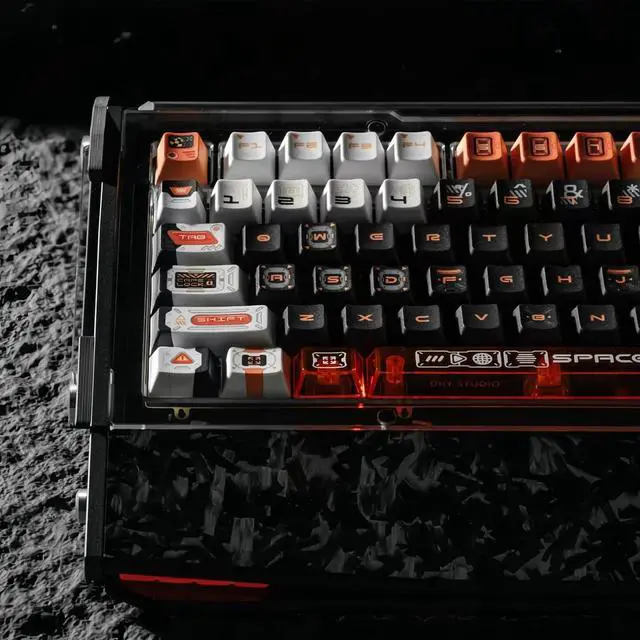 Alt view image 2 of 5 - ULTRAEQUIP Clear Keycaps + PBT Keycaps Transparent keycaps 182Keys Side Printed Keycaps Dye Sub Shine Through Keycaps Cherry Profile Keycap Set for MX Switch Mechanical Keyboard Key Cap (Side Printed)