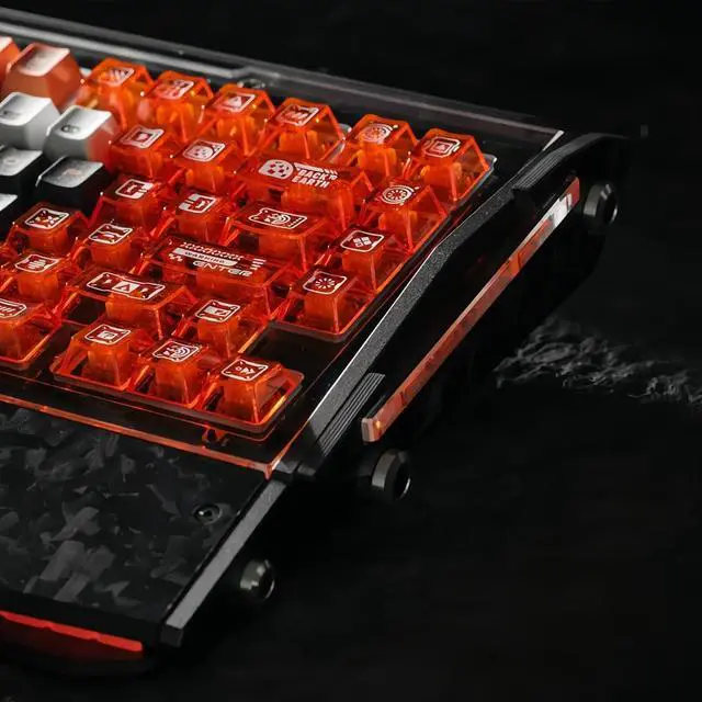 Alt view image 4 of 5 - ULTRAEQUIP Clear Keycaps + PBT Keycaps Transparent keycaps 182Keys Side Printed Keycaps Dye Sub Shine Through Keycaps Cherry Profile Keycap Set for MX Switch Mechanical Keyboard Key Cap (Side Printed)