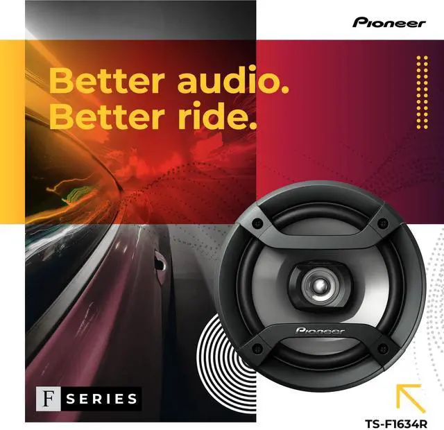 Alt view image 2 of 5 - Pioneer F-Series TS-F1634R 6.5 2-Way Speakers (Pair)  200W Max, Balanced Sound + Smooth Treble, Great Stock Replacement, High-Efficiency Speaker Designed for OEM Power