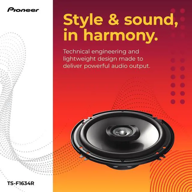 Alt view image 3 of 5 - Pioneer F-Series TS-F1634R 6.5 2-Way Speakers (Pair)  200W Max, Balanced Sound + Smooth Treble, Great Stock Replacement, High-Efficiency Speaker Designed for OEM Power