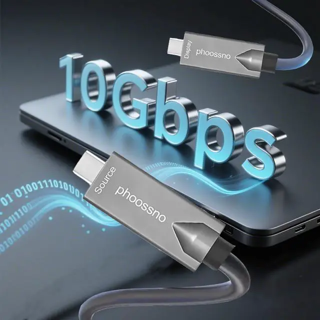 Alt view image 2 of 5 - phoossno USB Type C to C Full Features Extension Cable 4K Active Optical USB 10Gbps 50ft Backward USB2.0&USB 1.1,PD60W,Compatible with Camera Printer,Scanner,Game Controller,Meeting & Conference Room