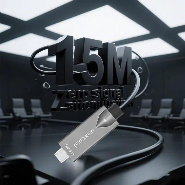 Alt view image 5 of 5 - phoossno USB Type C to C Full Features Extension Cable 4K Active Optical USB 10Gbps 50ft Backward USB2.0&USB 1.1,PD60W,Compatible with Camera Printer,Scanner,Game Controller,Meeting & Conference Room