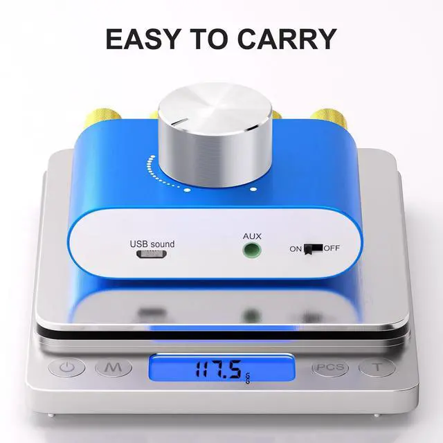 Alt view image 5 of 5 - Facmogu F900S Mini Bluetooth 5.0 Digital Amplifier, 2 Channel 80W+80W HiFi Stereo Audio Amp, USB Sound Card Stereo Audio Amp Receiver with AUX/USB/Bluetooth Input (No Power Supply)