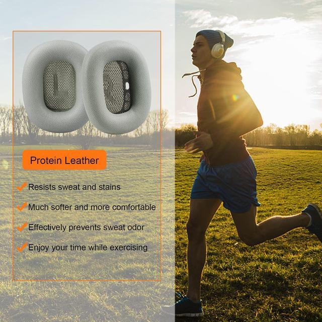 Alt view image 5 of 5 - Upgrade Replacement Ear Cushions for Apple AirPods Max Headphone, Protein Leather Memory Foam Earpads with Excellent Noise Isolation (Green)