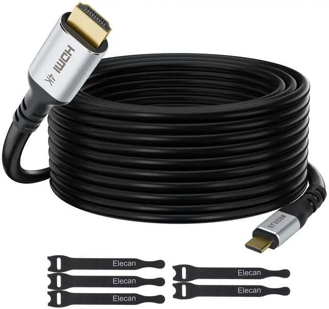 Main image of Elecan USB C to HDMI Cable 50 Ft, 4K@60Hz HDR, Double Chips Gold-Plated High-Speed USB 3.1 Type-C to HDMI 2.0 Cord Thunderbolt 3/4 Compatible Galaxy MacBook Pro/Air iPad Pro Surface Dell HP + 5 Ties