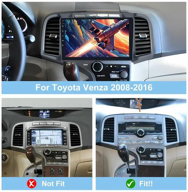 Alt view image 2 of 5 - [2G+32G] Car Radio for Toyota Venza 2008-2016, 9 inch Android Touch Screen Stereo, Carplay/Android Auto/Mirror Link/1080P/SWC/Bluetooth/WiFi +AHD Backup Camera+MIC