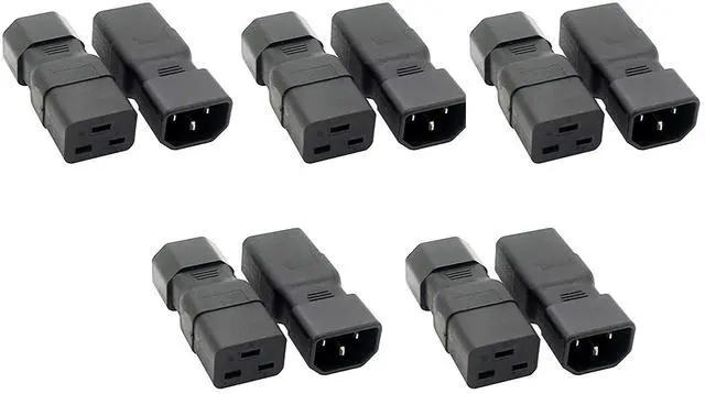 Main image of greenDracaena Dracaena.io 10 Pack PDU UPS Power IEC Male C14 to Female C19 Adapter IEC Connector