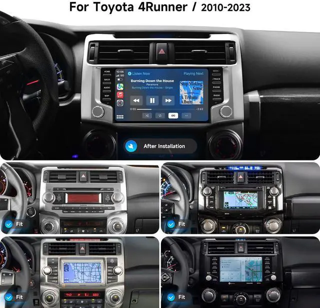 Alt view image 2 of 5 - Dasaita Android 13 Car Stereo for Toyota 4Runner 2010-2023 with Wireless Carplay & Android Auto, 4G LTE, 9" Touch Screen Head Unit, GPS, Radio, Bluetooth 5.0, 5G WiFi, 8G RAM 256G ROM