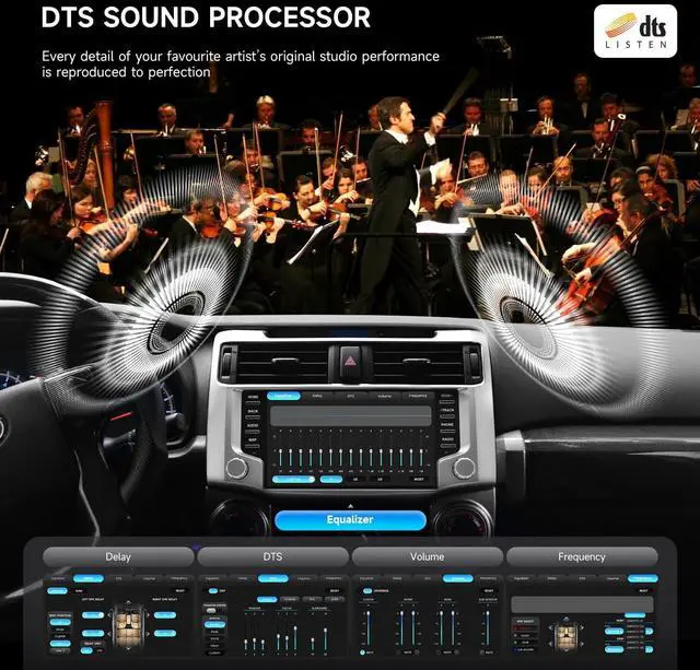 Alt view image 5 of 5 - Dasaita Android 13 Car Stereo for Toyota 4Runner 2010-2023 with Wireless Carplay & Android Auto, 4G LTE, 9" Touch Screen Head Unit, GPS, Radio, Bluetooth 5.0, 5G WiFi, 8G RAM 256G ROM