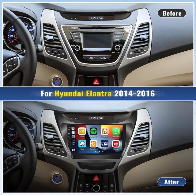 Alt view image 2 of 5 - CAMECHO Android 13 Car Stereo for Hyundai Elantra 2014-2016 Radio,Wireless Carplay Android Auto Mirror Link, 9" Touch Screen Car Radio Bluetooth, HiFi, EQ, GPS, FM/RDS, WiFi + Backup Camera 2G+32G
