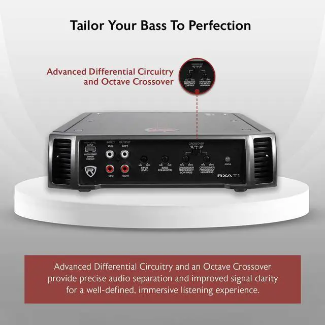 Alt view image 3 of 4 - Rockville RXA-T1 1500W 2-Channel Car Amplifier, Dyno-Certified RMS, MOSFET Power, ELNA Capacitors, Class A/B, Perfect for Car Audio and Subwoofers
