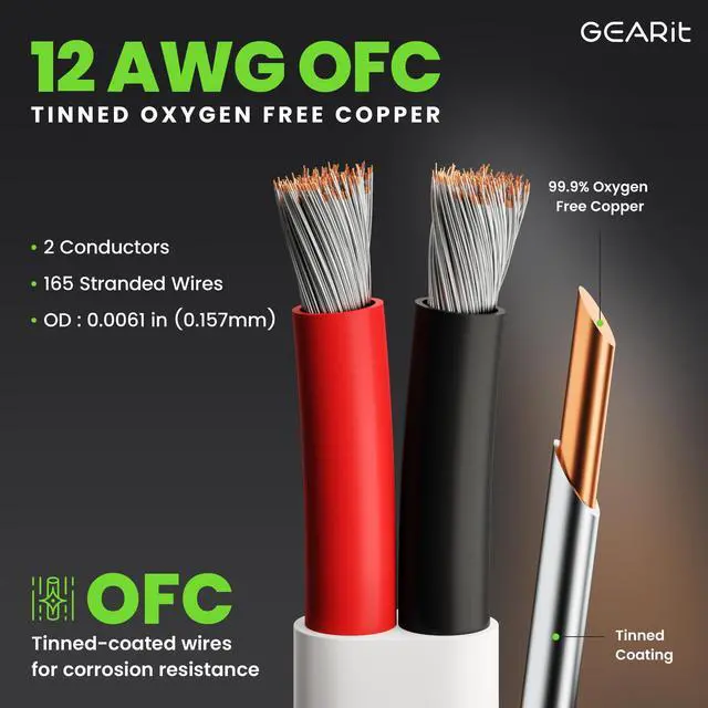 Alt view image 3 of 5 - GEARit 12 Gauge Marine Wire, 12/2 AWG (50ft) Marine Grade Tinned Copper Oxygen Free, Duplex 2-Conductor Insulated Red & Black Electrical Cable for Boat, Automotive, RV, Camper, Trailer