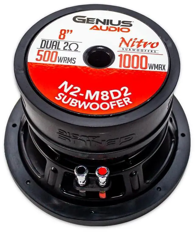 Alt view image 5 of 5 - Genius Audio N2-M8D2 8", 500 Watts RMS - 1000 Watts Max, High Power Pro Audio Subwoofer Speaker, Steel Basket Car Audio Speaker, Ferrite Magnet, 2 Ohm, Copper Coil, Reinforced Paper Cone (1 Speaker)