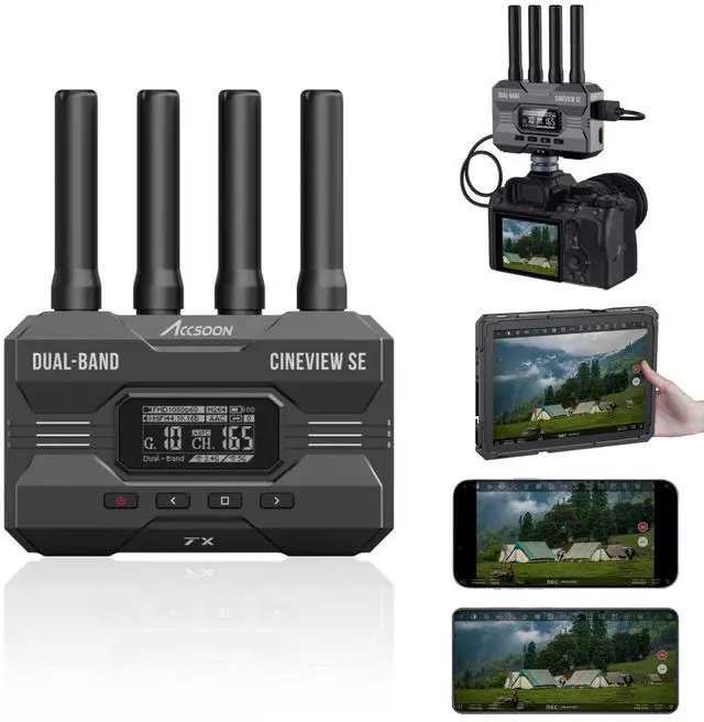 Main image of Accsoon CineView SE Wireless SDI HDMI Video Transmitter&Receiver, 1080P Video Transmission Systems, 50ms Latency 1200ft Range, 4Devices iOS/Android Monitoring Filmmaking, Compatible CineView 2 SDI/HE