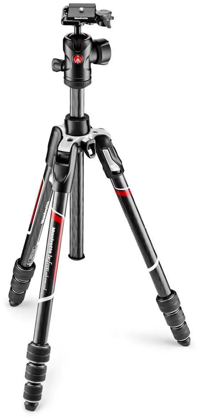 Alt view image 4 of 5 - Manfrotto Befree Advanced 4-Section Carbon Fiber Travel Tripod with 494 Center Ball Head, Black