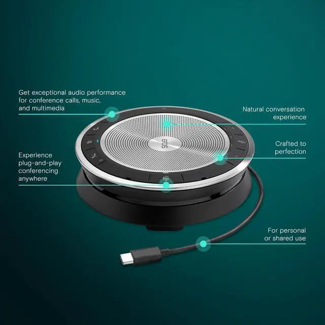 Alt view image 2 of 5 - EPOS Expand SP 30T (1000225) Portable Bluetooth Speakerphone - Instant Conferencing Anywhere - Sound-Enhanced - PC, Mobile Phone & Softphone Connection