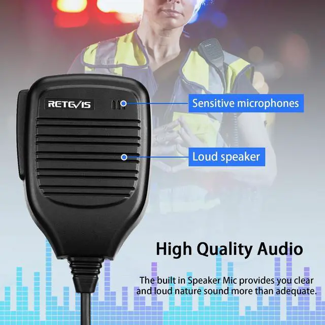 Alt view image 3 of 5 - Retevis 2 Pin Shoulder Mic Speaker, Walkie Talkie Mic, Compatible with Retevis H-777 RT22 RT68 RT21 H777S RT85 RT17 RT19 RT15 BAOFENG UV-5R BF-F8HP Samcom pxton TIDRADIO Kenwood Walkie Talkie (5 Pack)