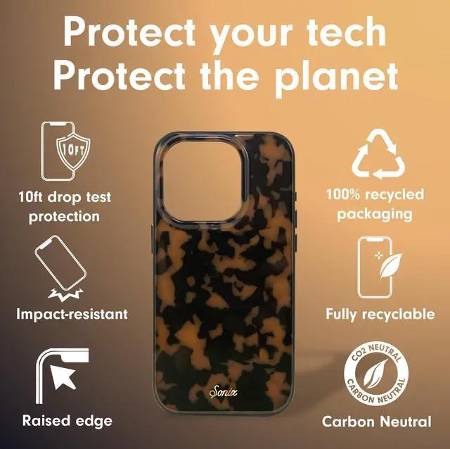 Alt view image 4 of 5 - Sonix Case for iPhone 15 Pro Max | Compatible with MagSafe | 10ft Drop Tested | Tortoise Shell | Brown Tort