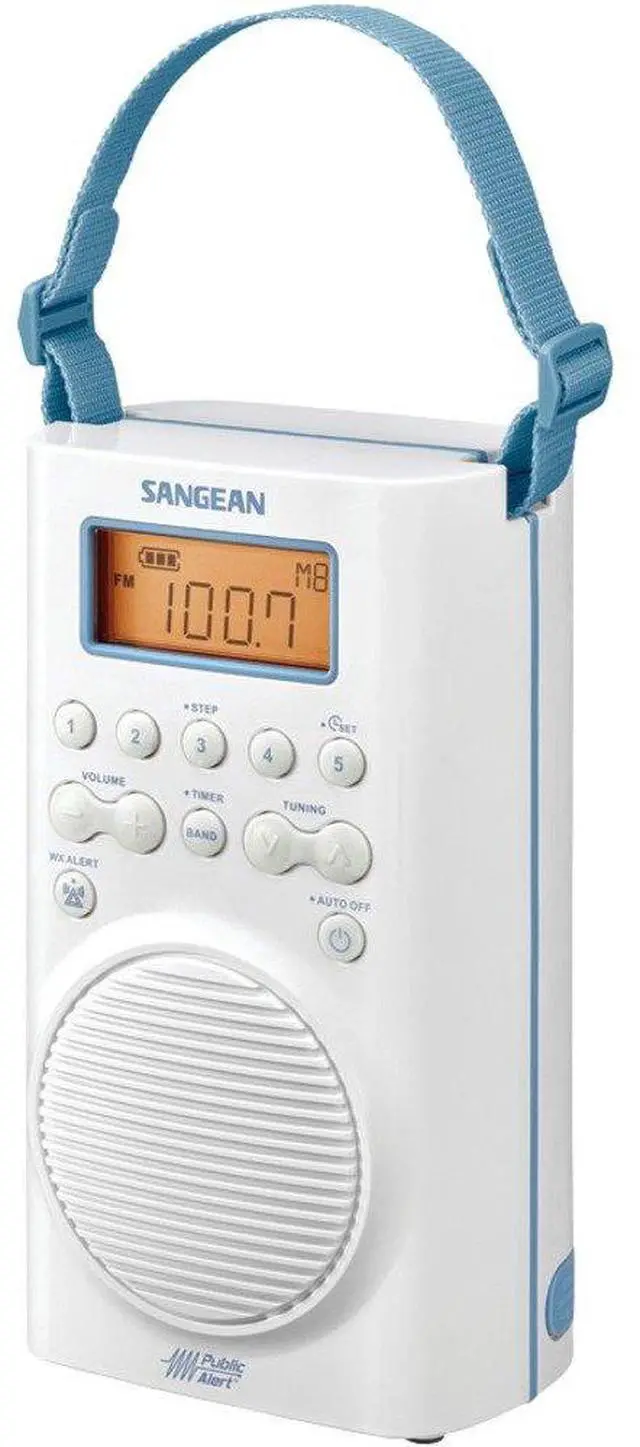 Main image of Sangean H205 Shower Radio AM/FM Waterproof, Weather Alert, Digital Tuning, White
