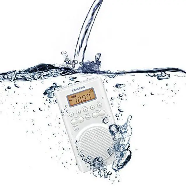 Alt view image 3 of 5 - Sangean H205 Shower Radio AM/FM Waterproof, Weather Alert, Digital Tuning, White