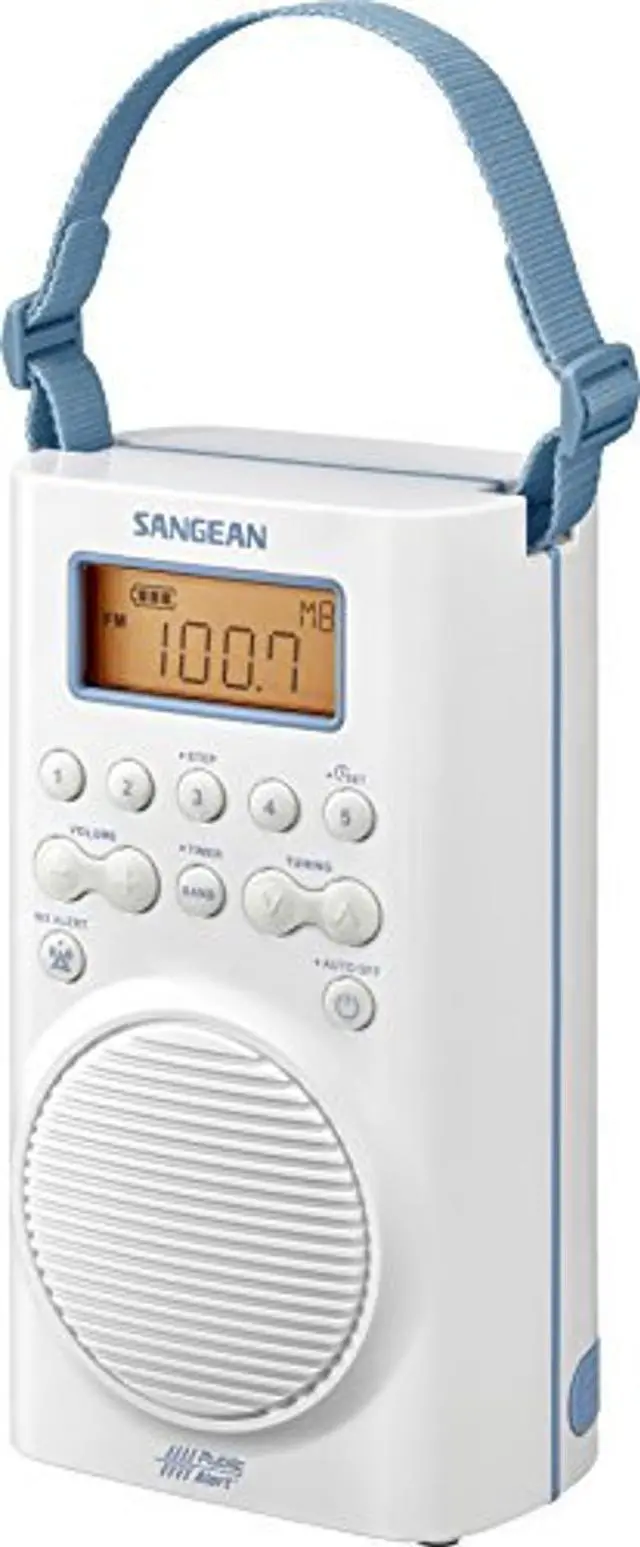 Alt view image 2 of 5 - Sangean H205 Shower Radio AM/FM Waterproof, Weather Alert, Digital Tuning, White