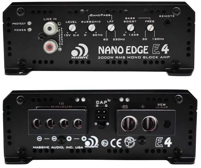 Alt view image 4 of 5 - Massive Audio Nano Edge Monoblock Amplifier 4000 Watt 1 Ohm Stable E4