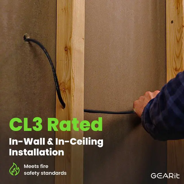 Alt view image 5 of 5 - GearIT 16/2 Speaker Wire (250 Feet) 16AWG Gauge - Outdoor Direct Burial in Ground/in Wall / CL3 CL2 Rated / 2 Conductors - OFC Oxygen-Free Copper, Black 250ft