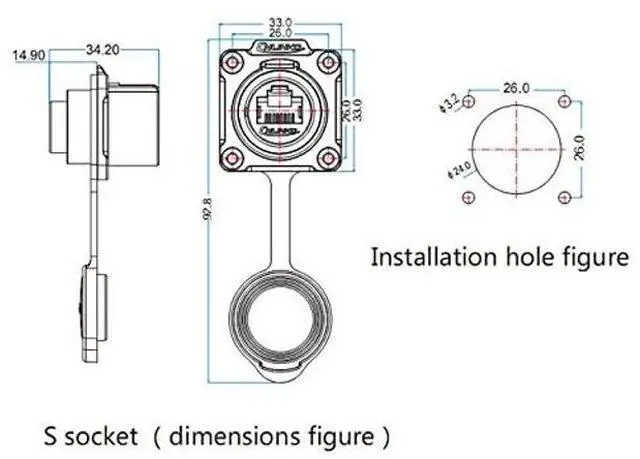 Alt view image 4 of 5 - CNLINKO RJ45 Ethernet Industrial Circular Connector, Male Plug & Female Panel Mount Receptacles Socket Jack, Outdoor Waterproof IP67, Fast Data, Heavy Duty
