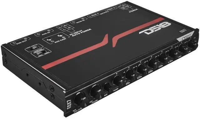 Alt view image 2 of 5 - DS18 EQX7 1/2 DIN 7 Band Graphic Equalizer High Volt 7-Band Equalizer with High Level Input and Auto Turn On, Three Stereo RCA outputs, Max Output: 8 Volts