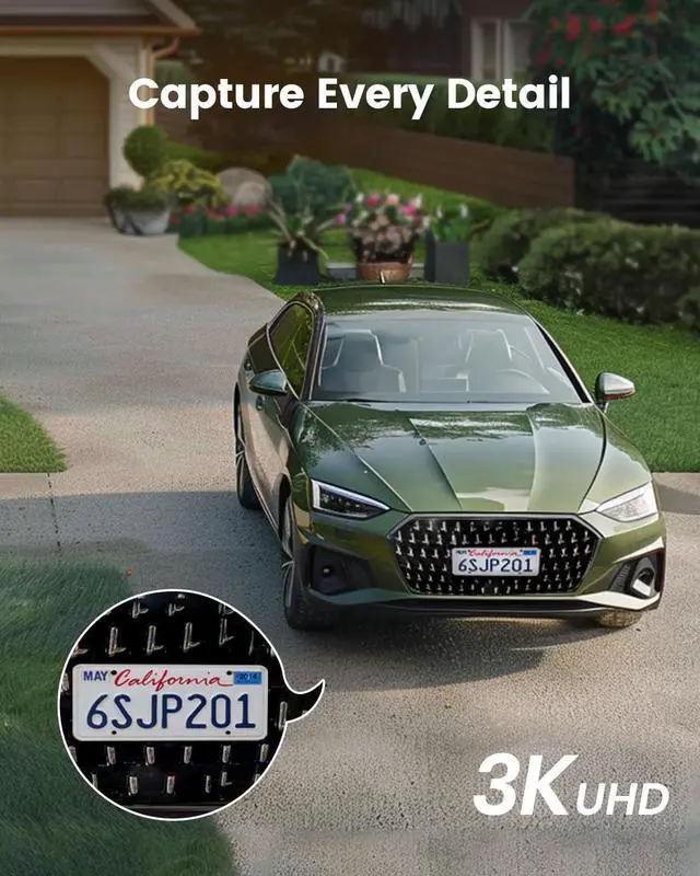 Alt view image 3 of 5 - AOSU Solar Security Camera Wireless Outdoor System, 3K/5MP Battery Powered WiFi Camera for Home Security, Panoramic PTZ, Auto Tracking, Human/Vehicle Detection, Night Vision, Spotlights, 2-Way Talk