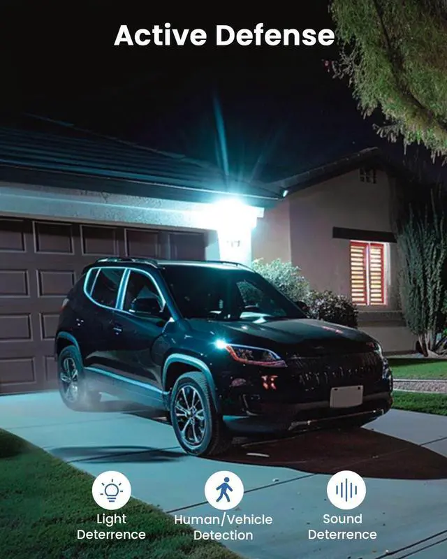 Alt view image 5 of 5 - AOSU Solar Security Camera Wireless Outdoor System, 3K/5MP Battery Powered WiFi Camera for Home Security, Panoramic PTZ, Auto Tracking, Human/Vehicle Detection, Night Vision, Spotlights, 2-Way Talk
