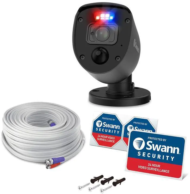 Alt view image 5 of 5 - Swann 1080p Black Flashing Lights Bullet Camera (Add-on)