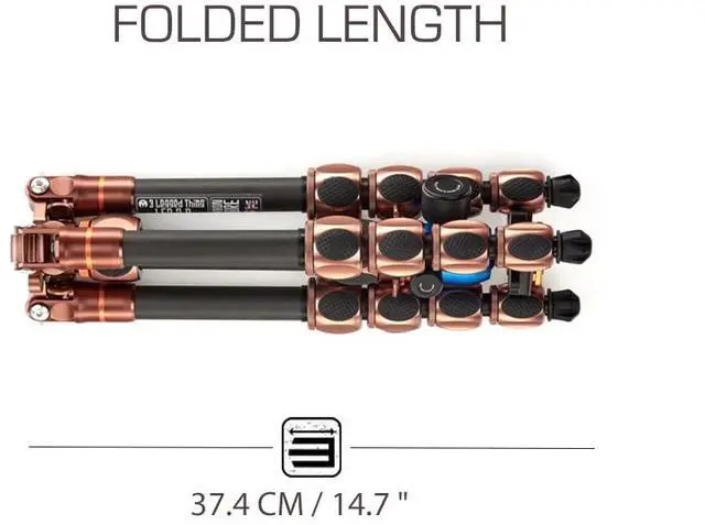 Alt view image 5 of 5 - 3 Legged Thing Leo 2.0 Carbon Fibre Tripod System & AirHed Pro Lever - Earth Bronze/Ocean Blue (LEOKIT2)