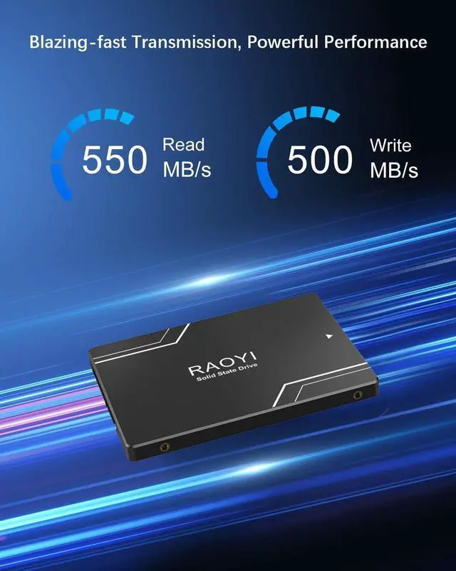 Alt view image 2 of 5 - RAOYI 1TB Internal SSD SATA III 6Gb/s 2.5 Solid State Drive 3D NAND Flash Advanced SSD Hard Drive Up to 550MB/s SATA 3 SSD Upgrade Performance for PC Laptop