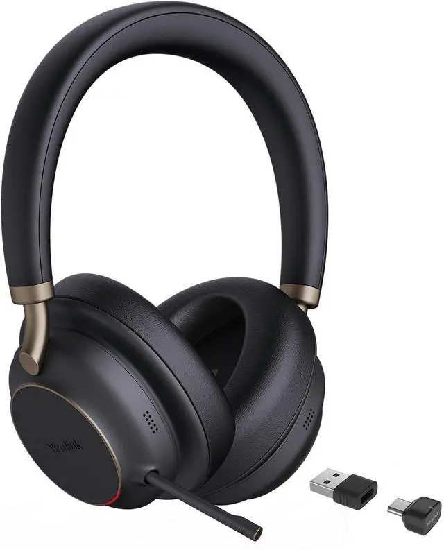 Main image of Yealink BH76 Plus Wireless Headset for Work, Bluetooth Headsets with Microphone Active Noise Cancelling (ANC), Retractable Hidden Mic Arm, Teams Certified Headset Compatible with PC Mac Mobile Phone