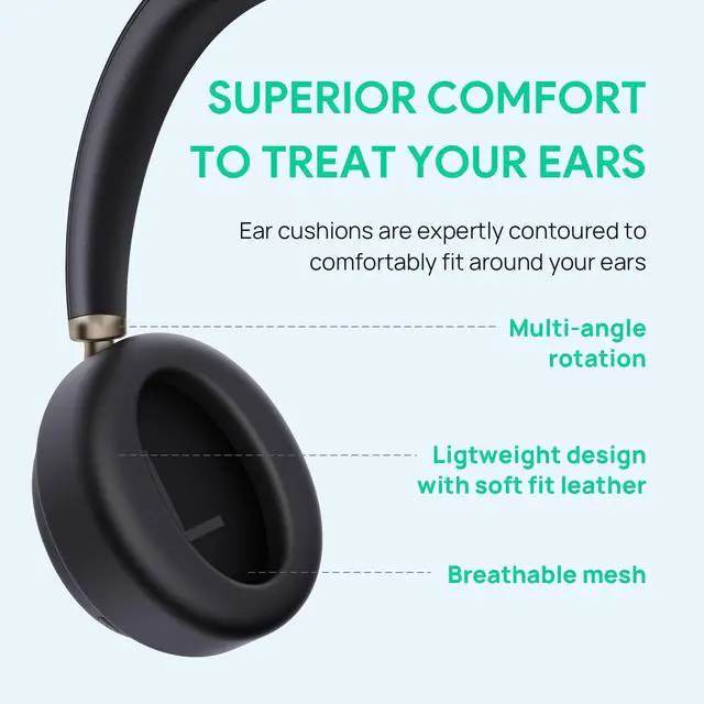 Alt view image 3 of 5 - Yealink BH76 Plus Wireless Headset for Work, Bluetooth Headsets with Microphone Active Noise Cancelling (ANC), Retractable Hidden Mic Arm, Teams Certified Headset Compatible with PC Mac Mobile Phone