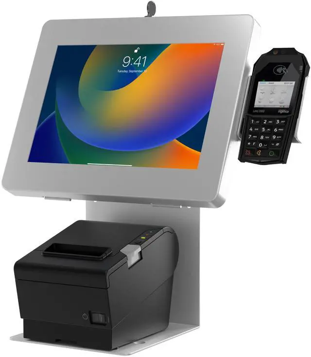 Main image of CTA Digital Anti-Theft Kiosk Stand  Point of Sale Station with Credit Card Reader Slot & Printer Slot for iPad 11 (A16) - Pro 11-inch M4 - Air 11-inch M3- iPad 10th Gen - Galaxy Tab & More Tablets