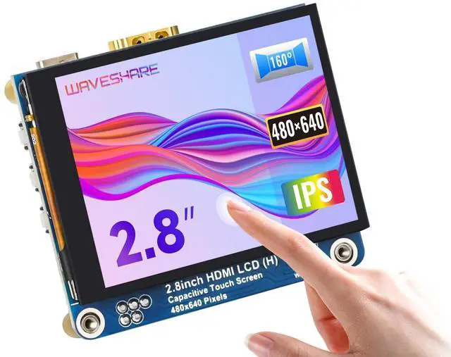 Main image of Waveshare 2.8inch HDMI IPS LCD Display, Compatible with Raspberry Pi 5/4B/3B/Zero/Zero W/Zero 2W/Pico/Pico W/Pico WH, 480×640 Resolution Supports Jerson Nano/Windows