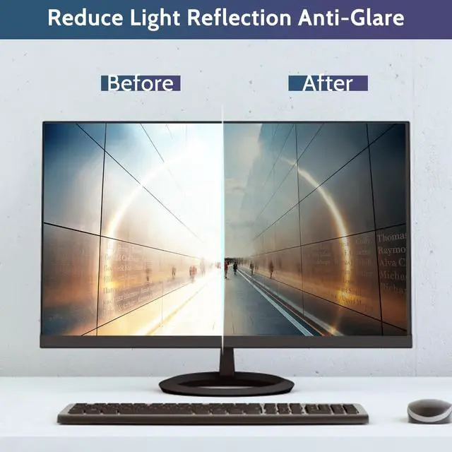 Alt view image 4 of 5 - Twugs Computer Privacy Screen 21.5 Inch, Privacy Screen for Computer Monitor, Anti-Glare & Anti-Blue Light Privacy Filter for Computer Display