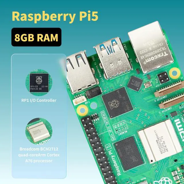 Alt view image 2 of 5 - iRasptek Starter Kit for Raspberry Pi 5 8GB RAM-Pre-Loaded with 128GB Edition Raspberry Pi OS (Aluminum Case)
