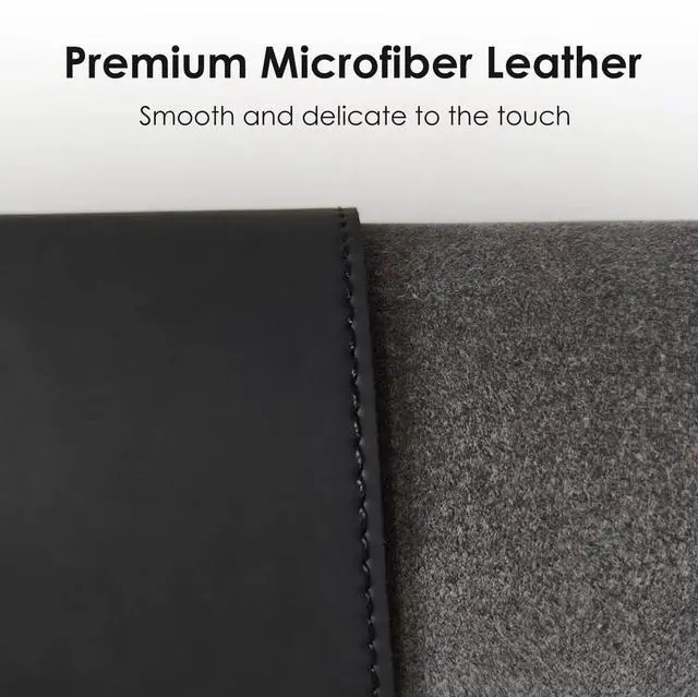 Alt view image 2 of 5 - Office Wireless Charging Mouse Pad, Leather Desk Mat with Wireless Charger Pad, 15 Watt Anti-Slip Gaming Wireless Charging Desk Mat with Wireless Charging Desk Pad for Desktop 36" Lx17 W, Black